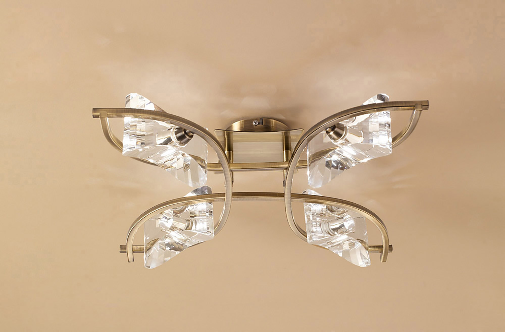 Kromo Antique Brass Ceiling Lights Mantra Flush Fittings